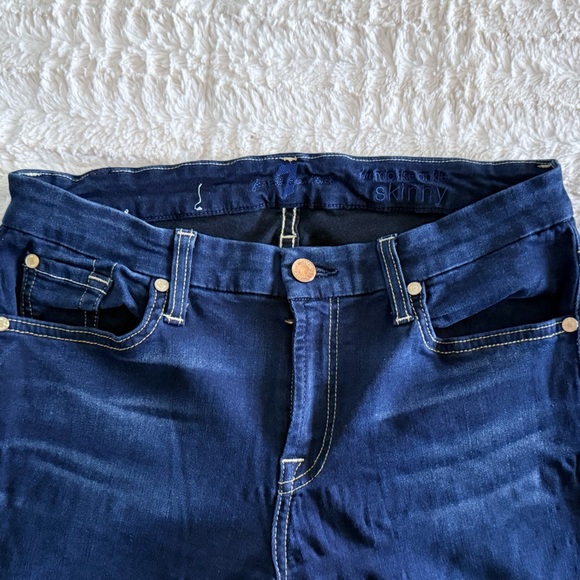 7 For All Mankind Deep Indigo Skinny Jeans - Picture 3 of 5